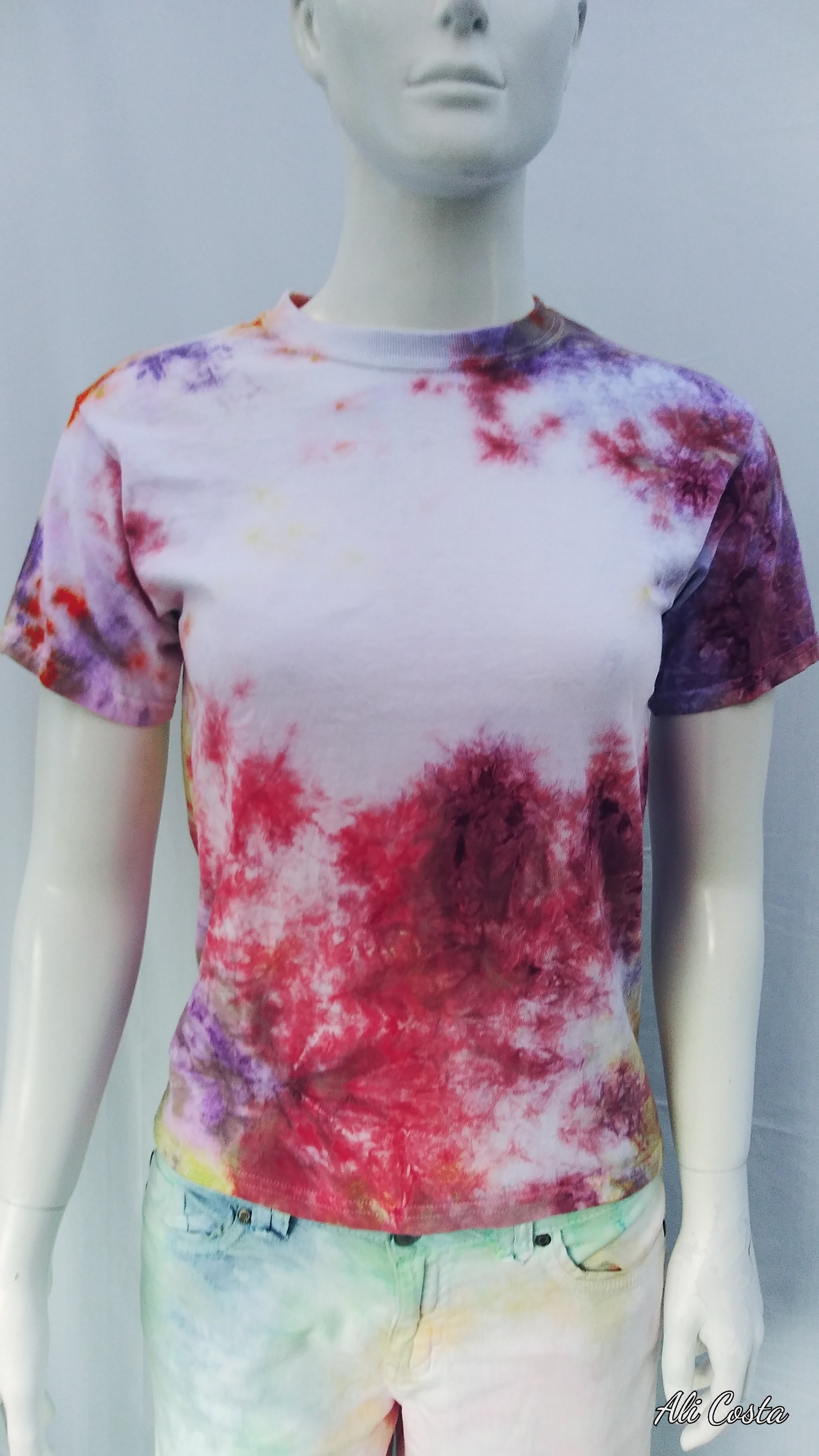 Fluorescent Pink and Yellow Tie Dye T-Shirt - Tie Dye Space