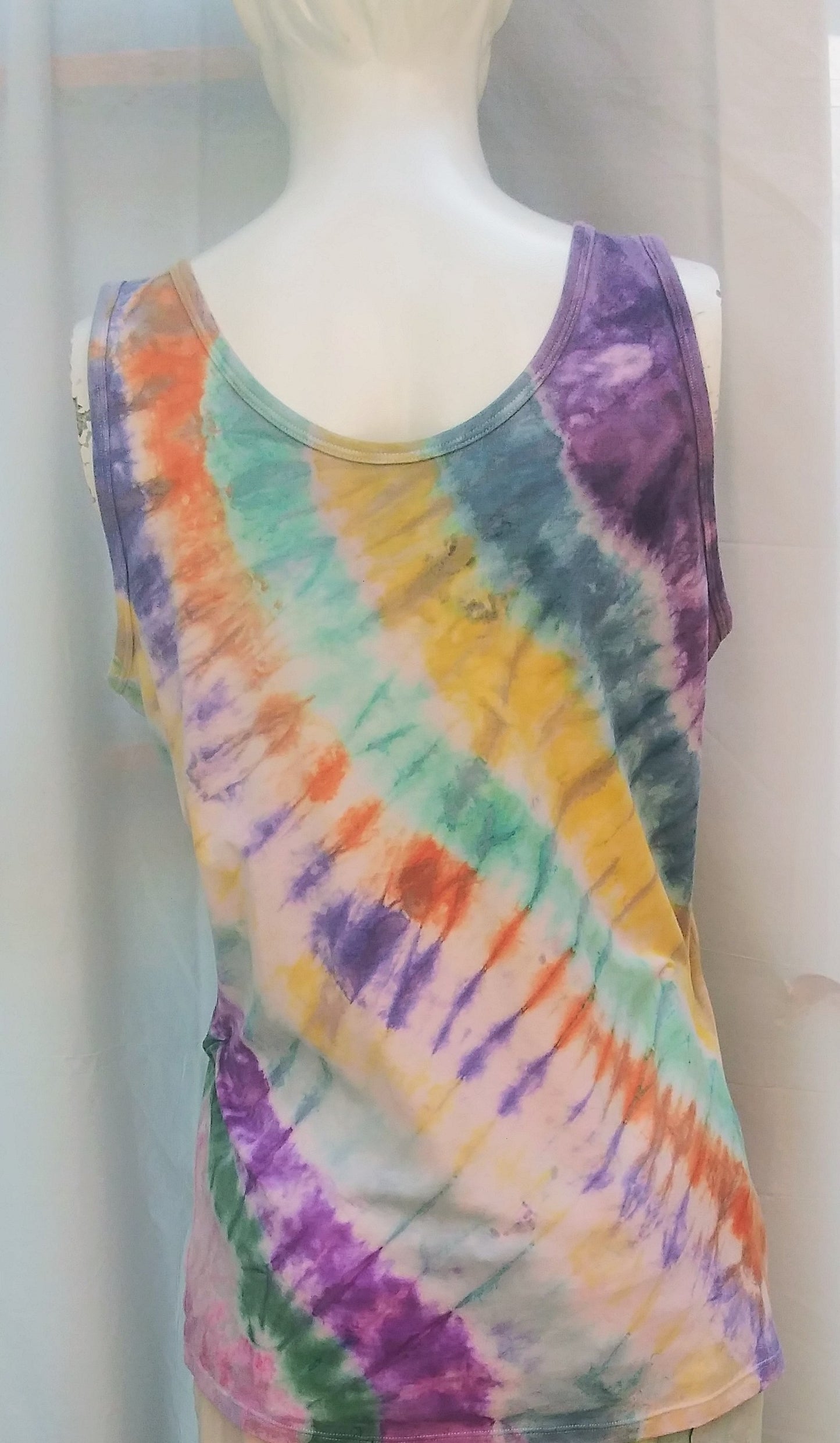 Tie-dyed ladies extra large Anvil tank top #1195