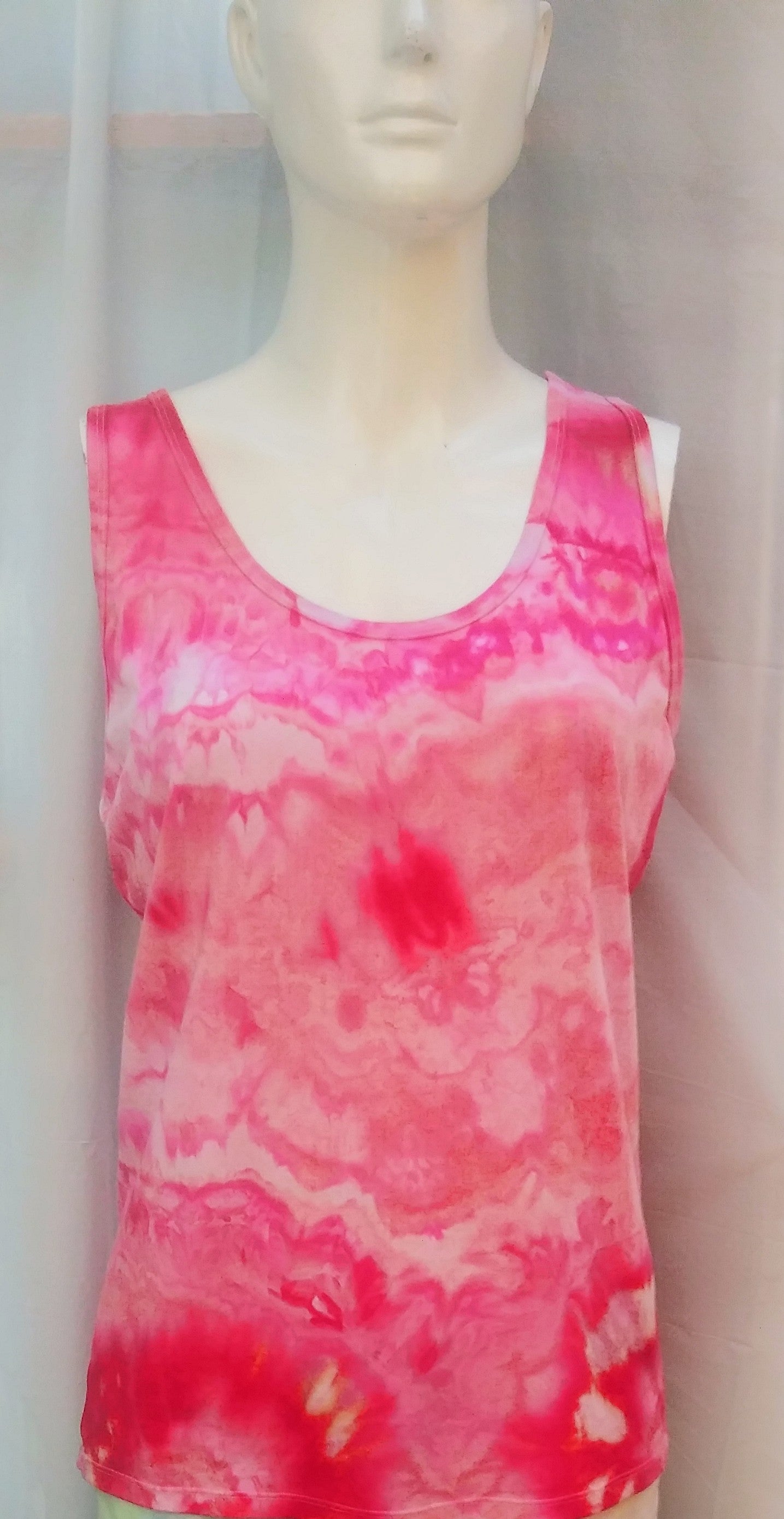 Tie-dyed ladies extra large polyester mix Anvil tank top #1192