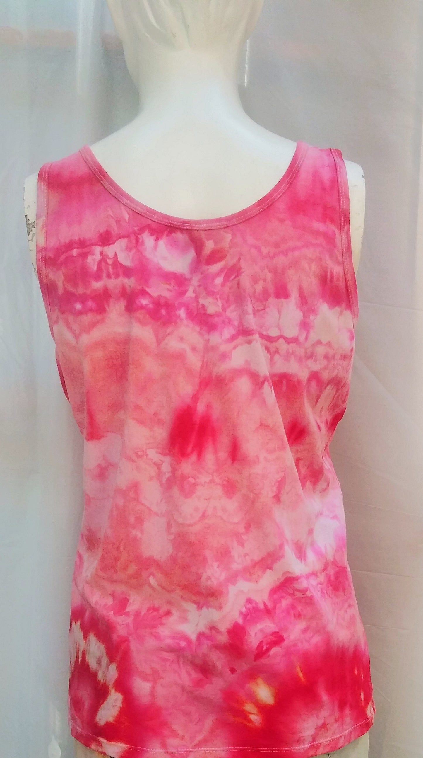 Tie-dyed ladies extra large polyester mix Anvil tank top #1192