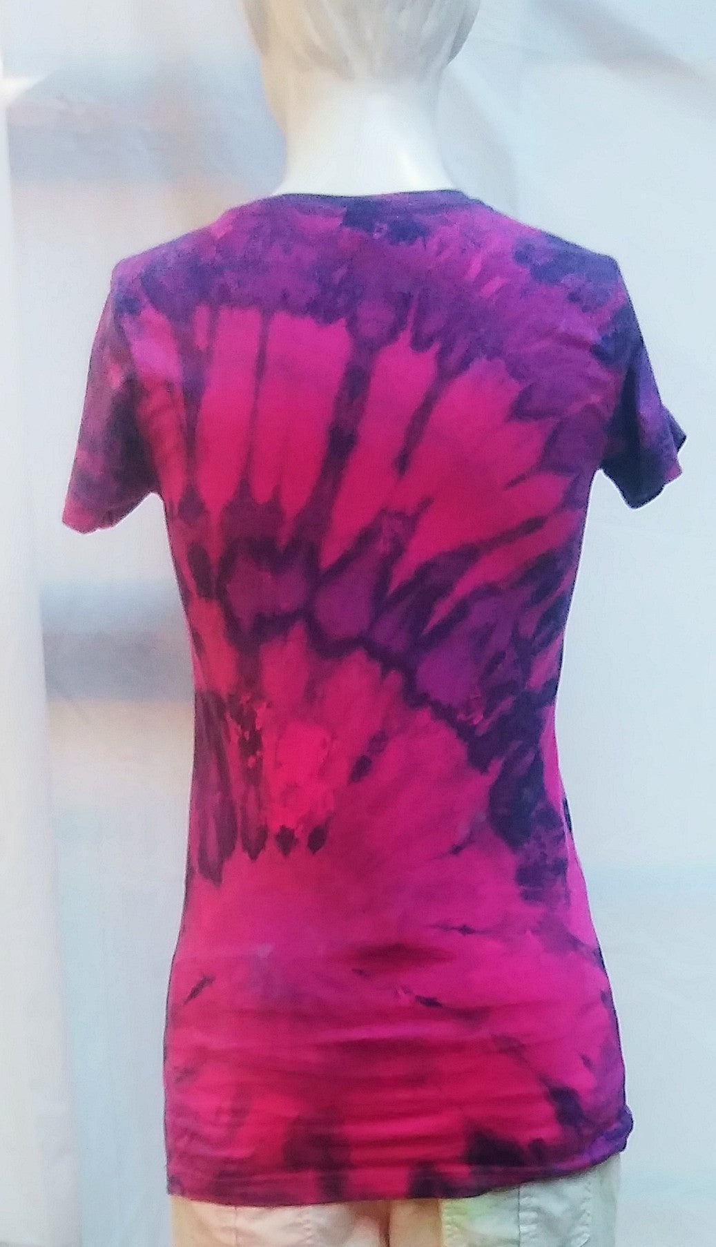 Tie dye v-neck cotton l a t t-shirt #1205