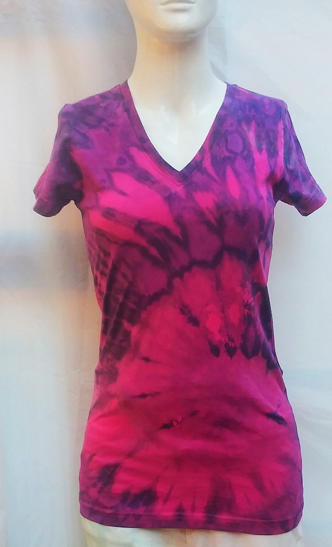 Tie dye v-neck cotton l a t t-shirt #1205