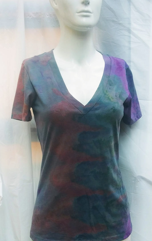 Tie dye large next level v-neck t-shirt #1200