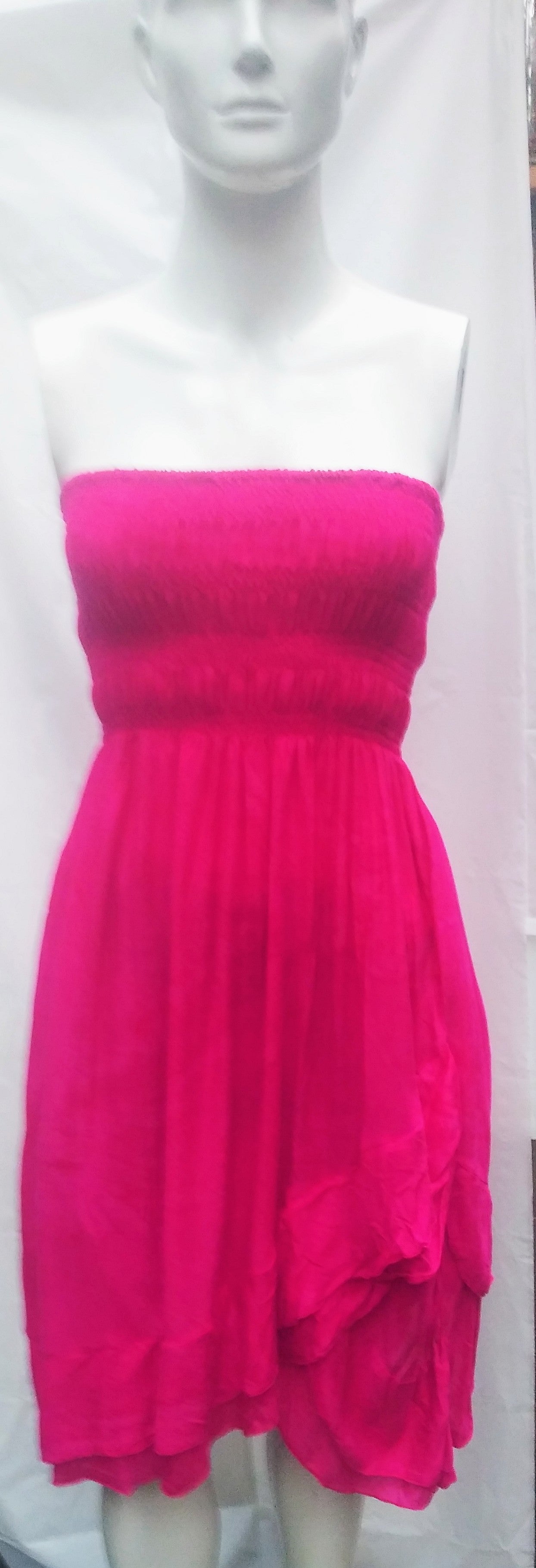 Tie-dyed small MIDI strapless dress #1257