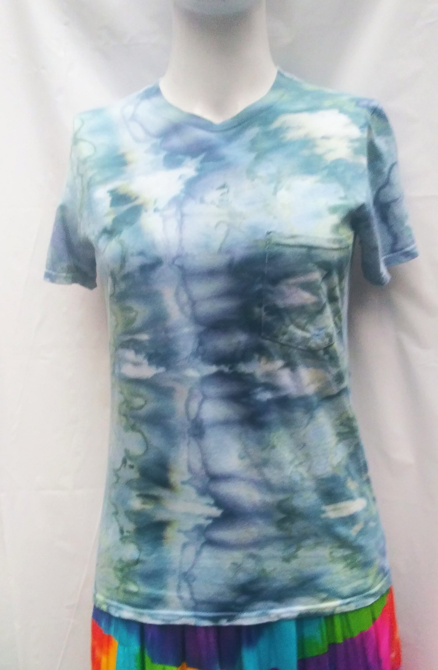 Tie-dyed small anvil cotton pocket t-shirt #1262