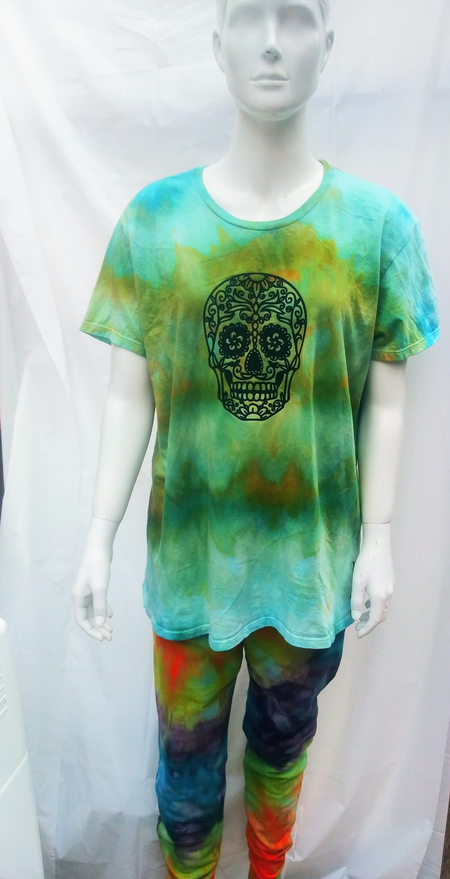 Tie-dyed sugar skull