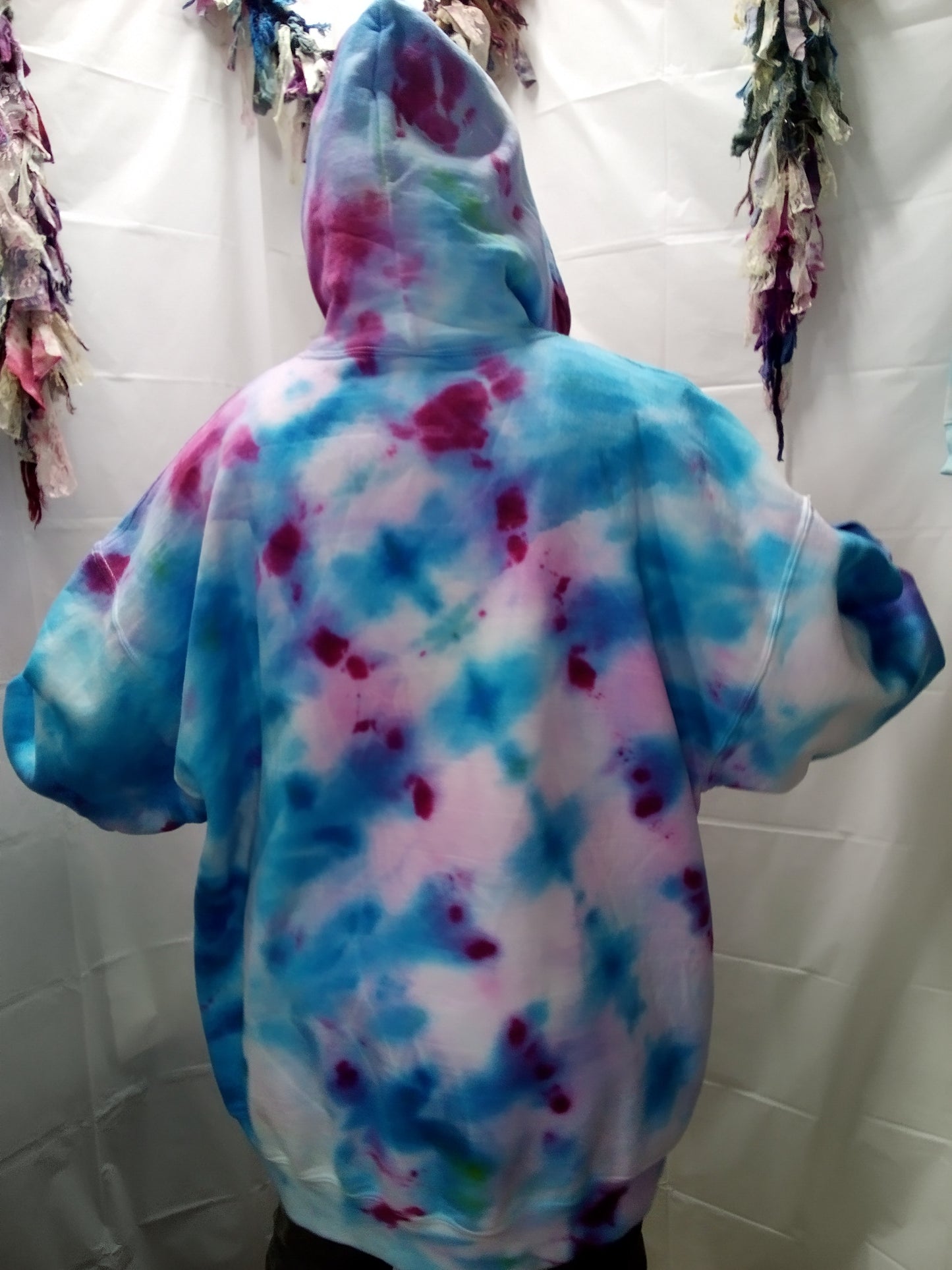 Tie-dyed pull over hoodie