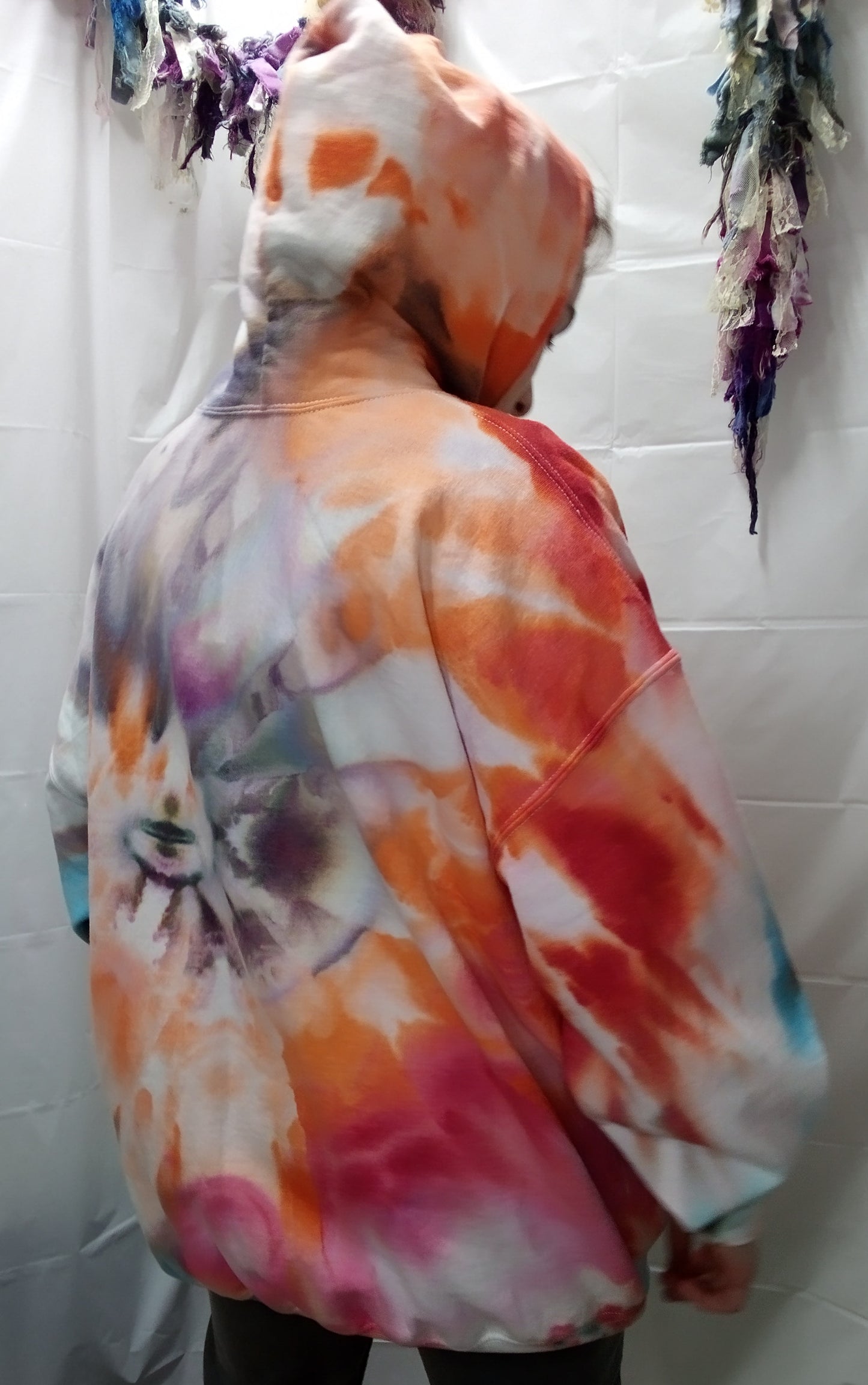 Tie-dyed pullover hoodie