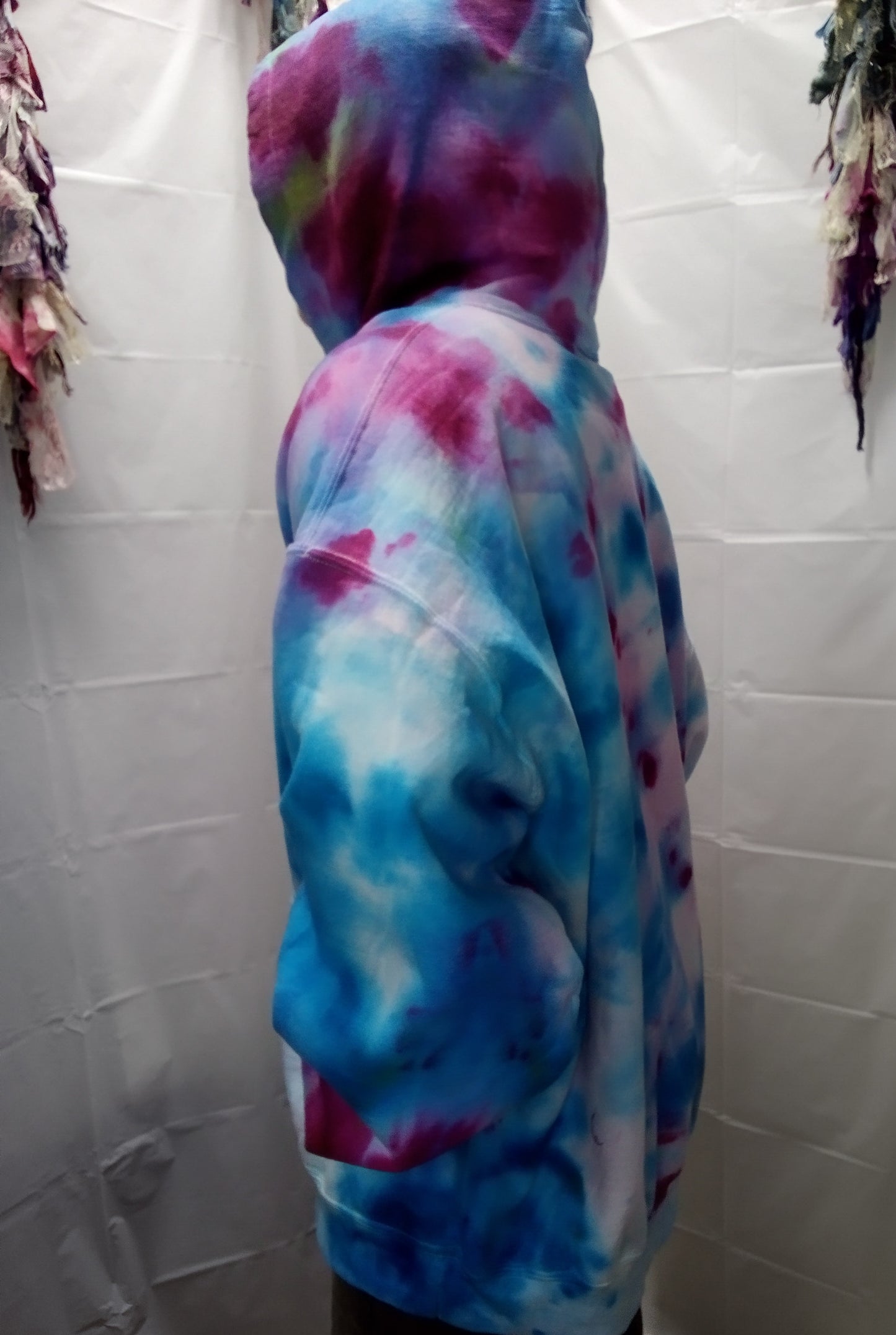 Tie-dyed pull over hoodie