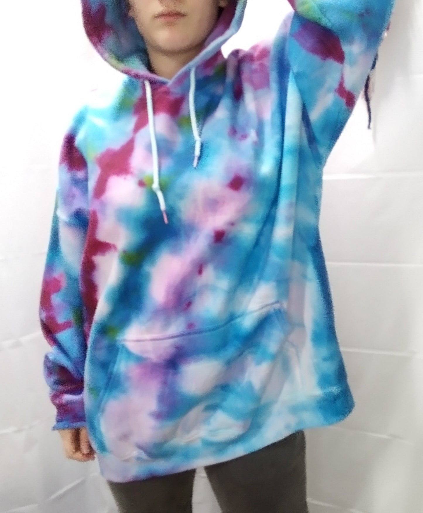 Tie-dyed pull over hoodie