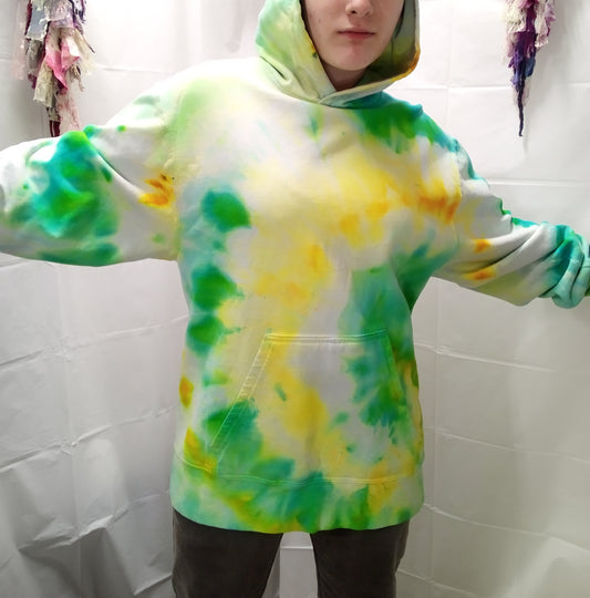 Tie-dyed pull over hoodie