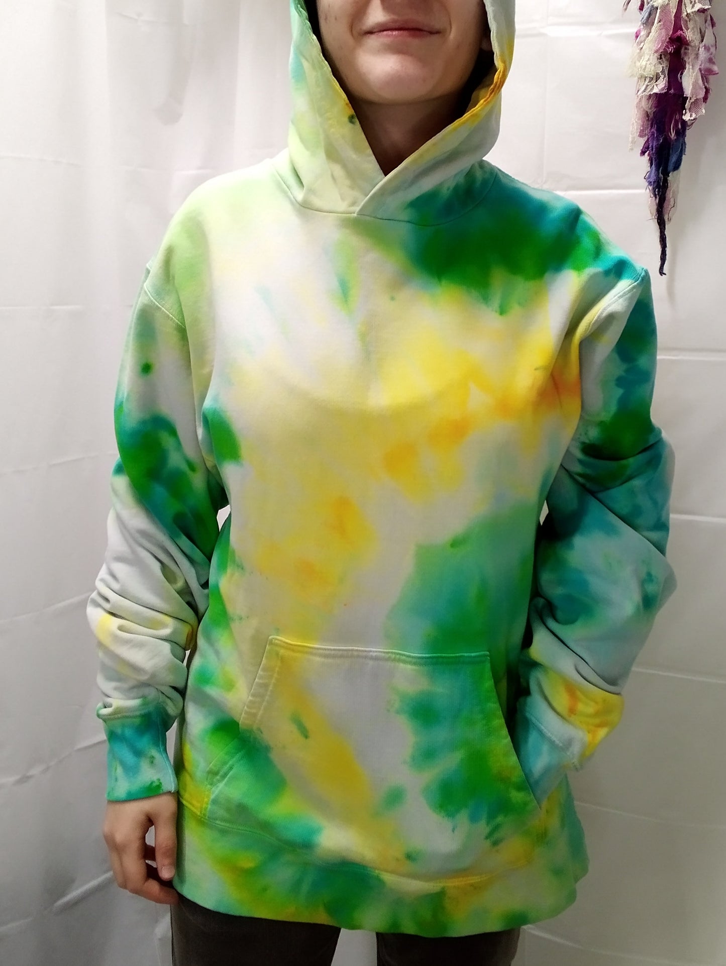 Tie-dyed pull over hoodie