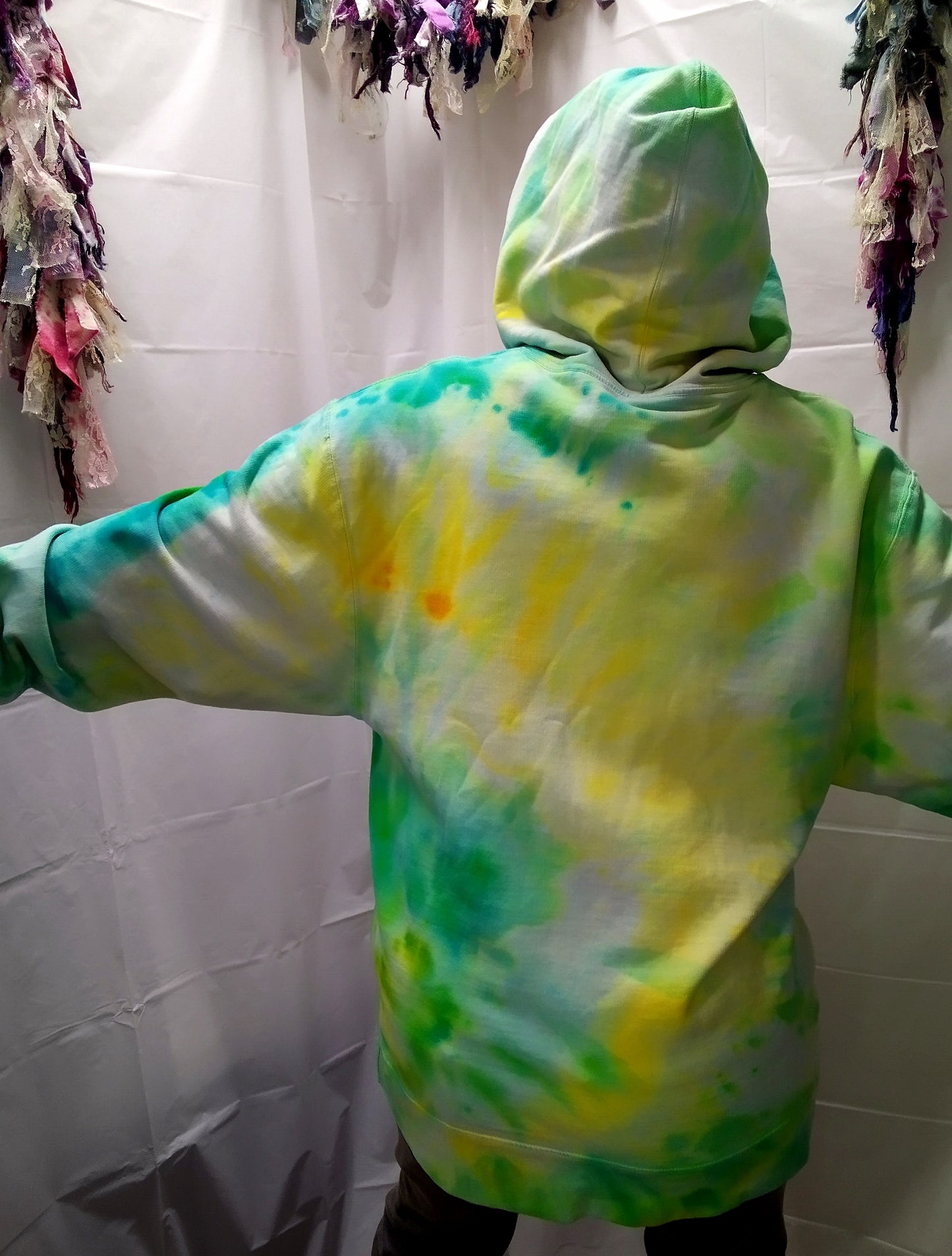 Tie-dyed pull over hoodie