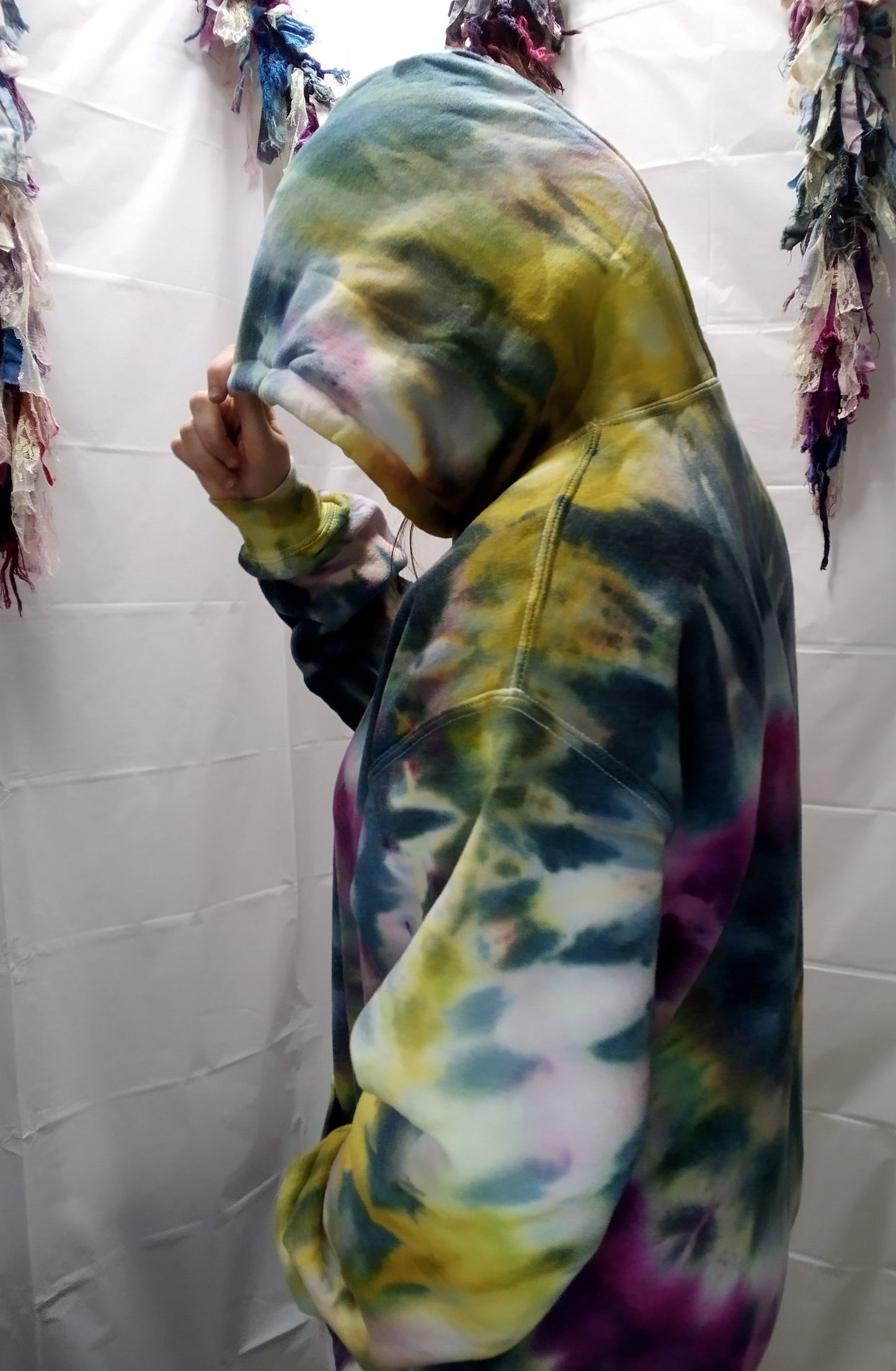 Tie-dyed pullover hoodie