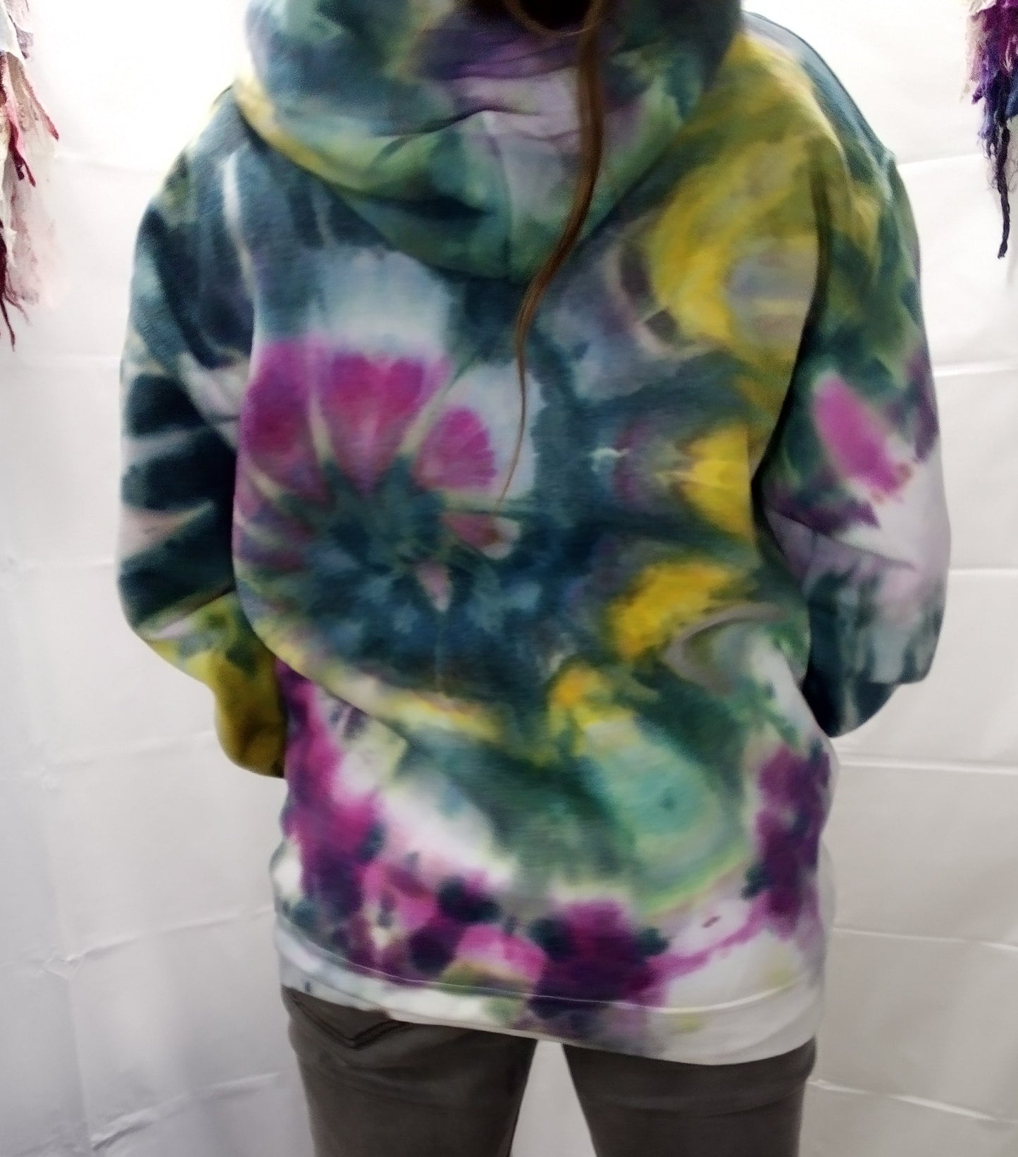 Tie-dyed pullover hoodie