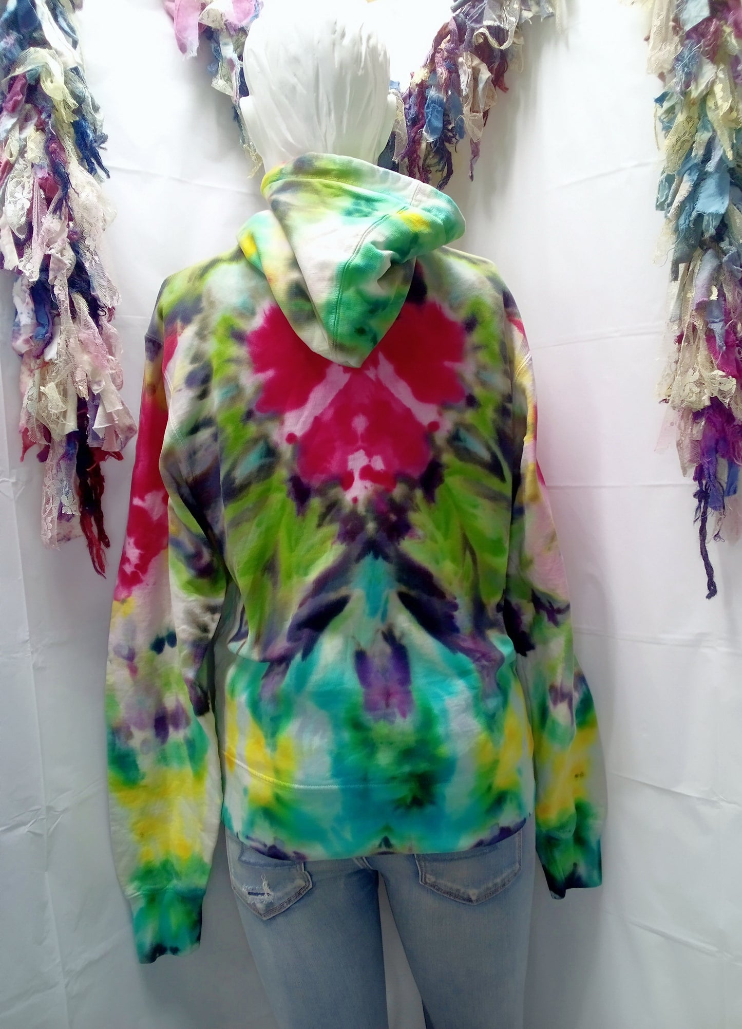 Tie-dyed pullover hoodie