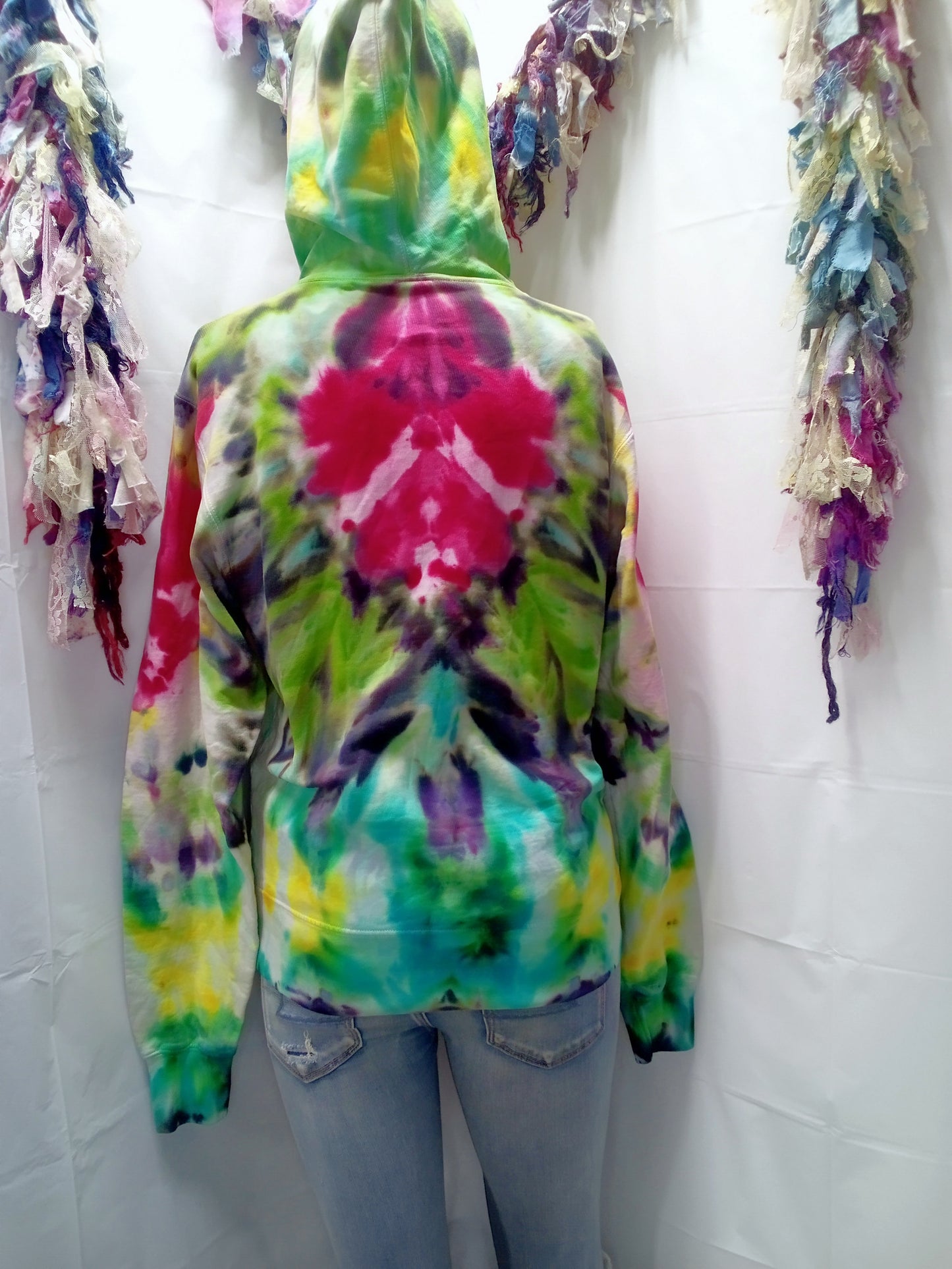 Tie-dyed pullover hoodie