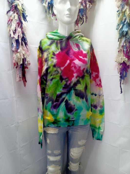 Tie-dyed pullover hoodie