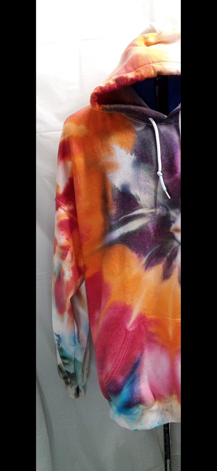 Tie-dyed pullover hoodie