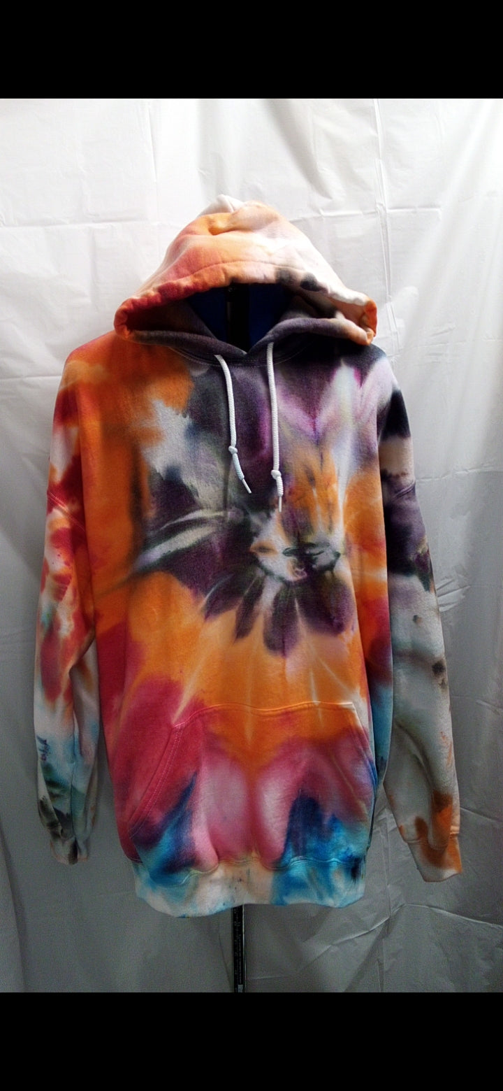 Tie-dyed pullover hoodie