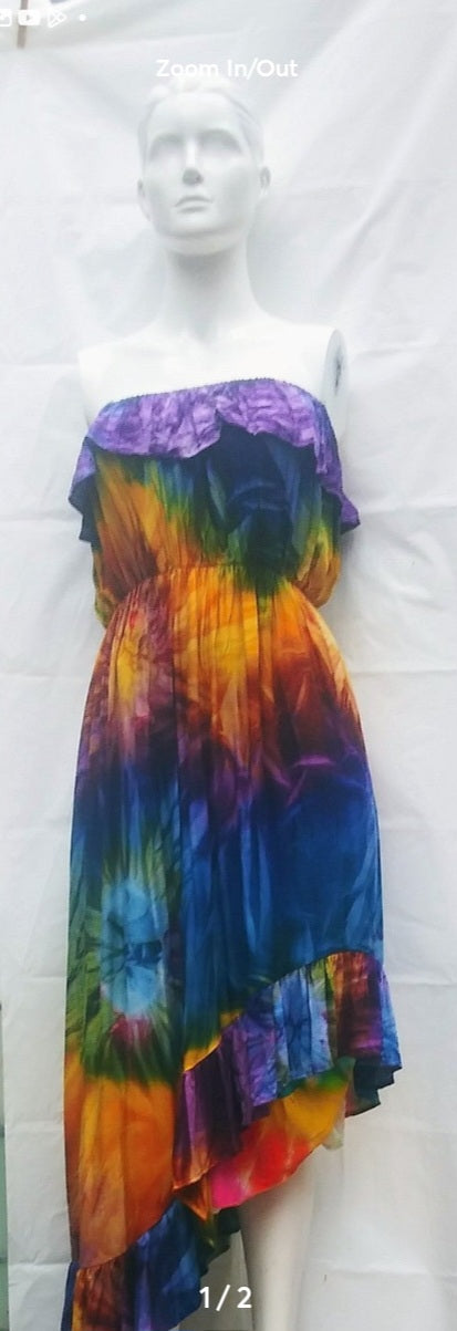 Tie dye small spaghetti strap dress #1238