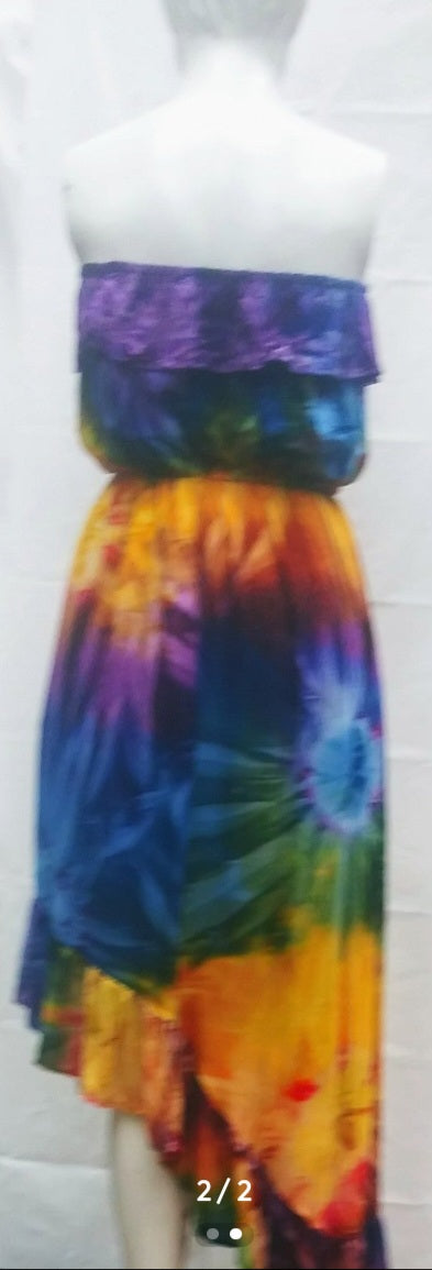 Tie dye small spaghetti strap dress #1238