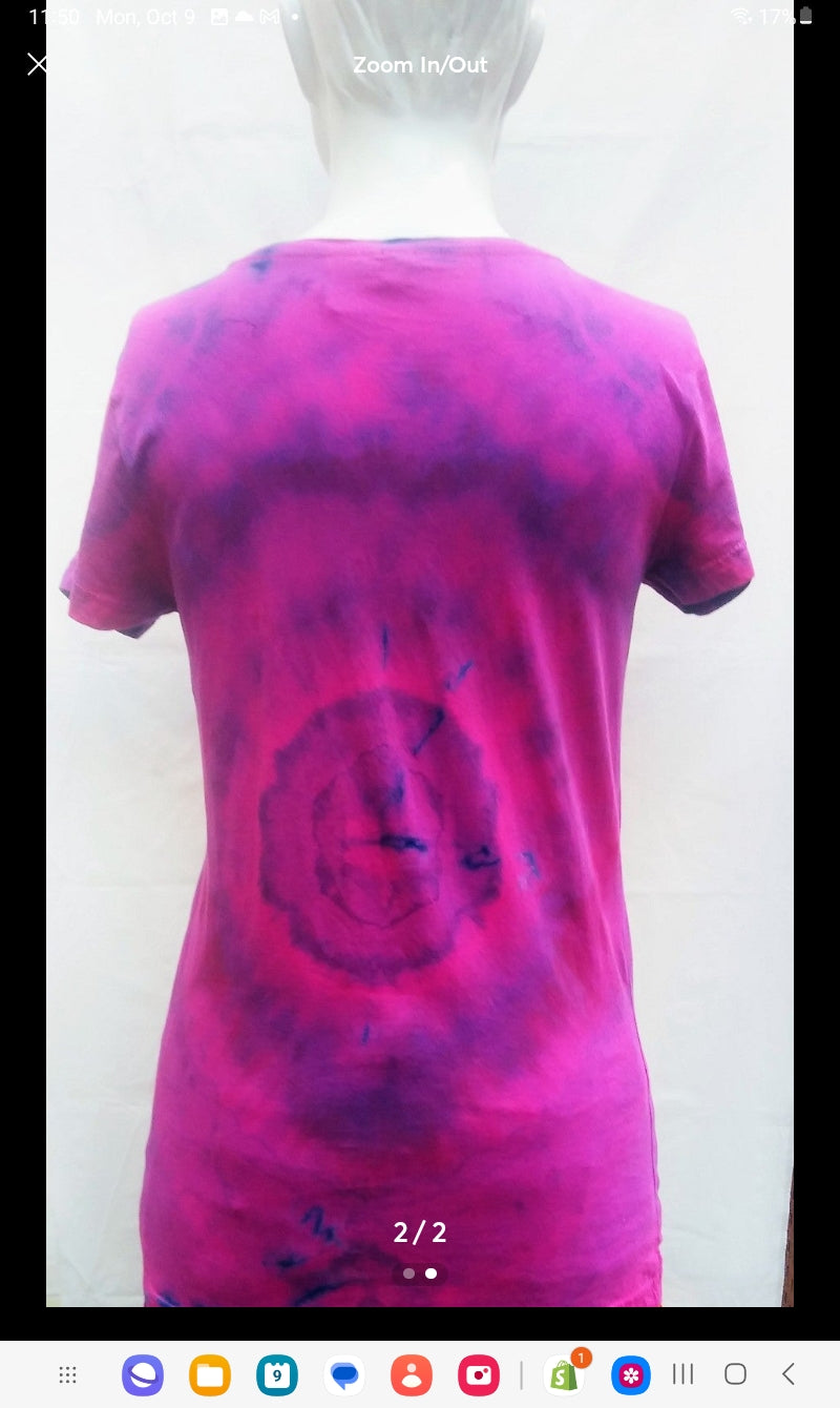 Tie-dyed ladies extra large v-neck t-shirt #1247