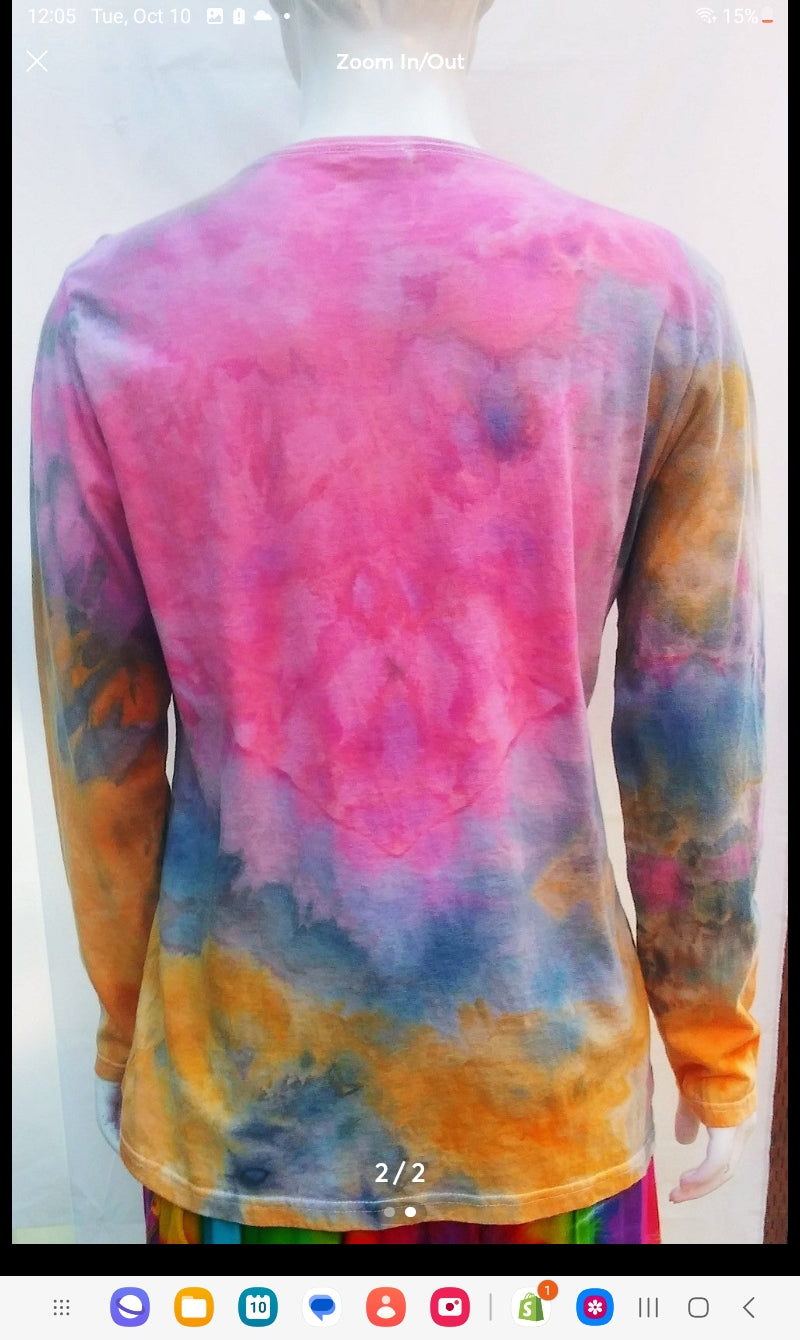 Tie dye long sleeve ladies Gildan t-shirt #1248