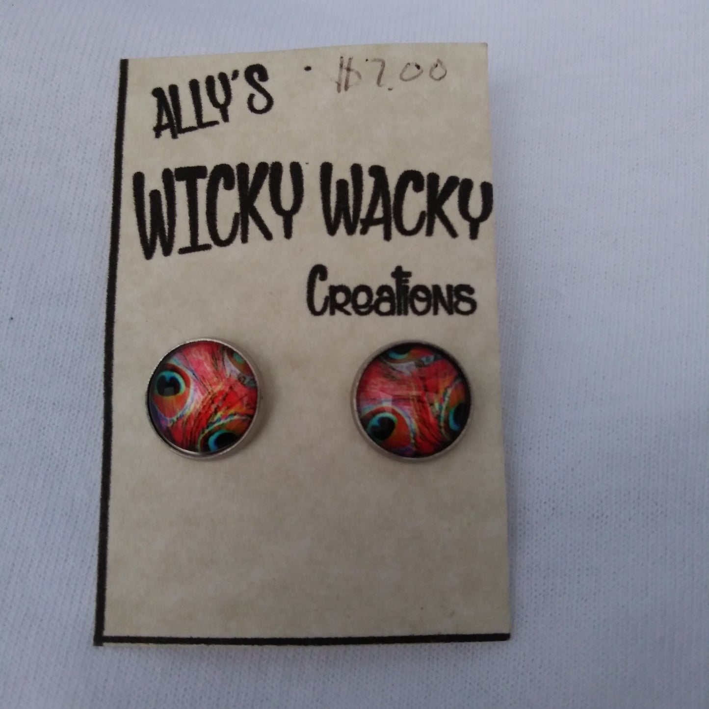 Peacock stud earrings