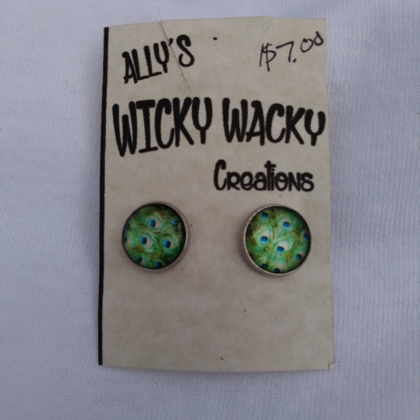 Peacock stud earrings