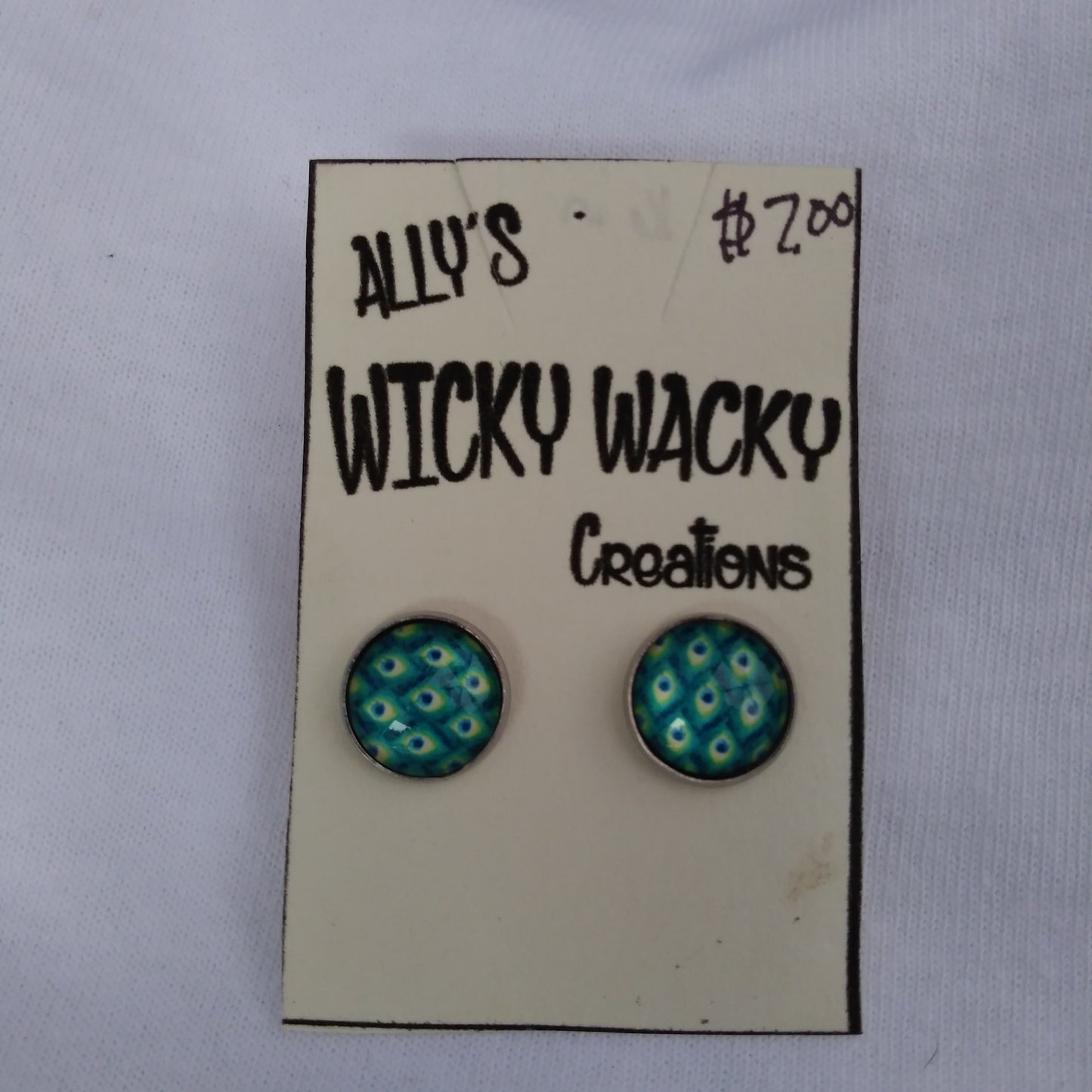 Peacock stud earrings