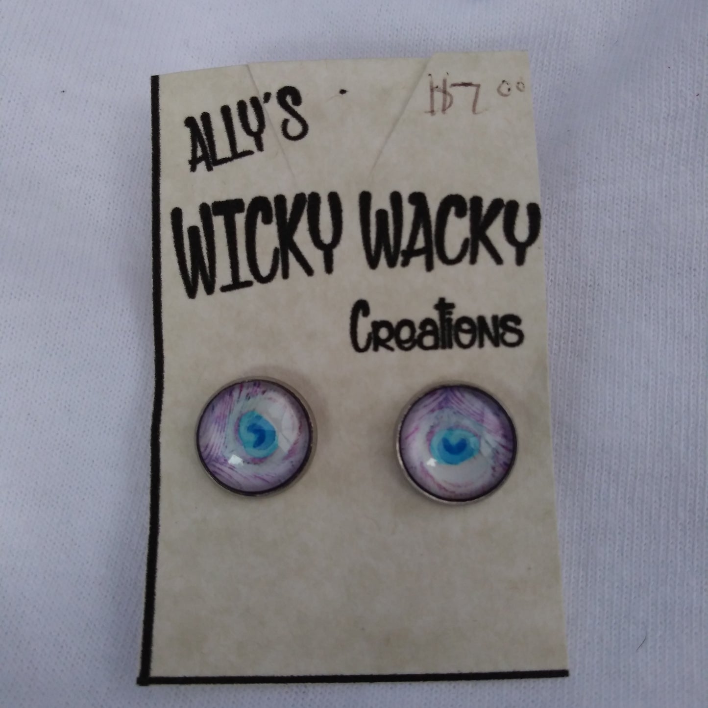 Peacock stud earrings