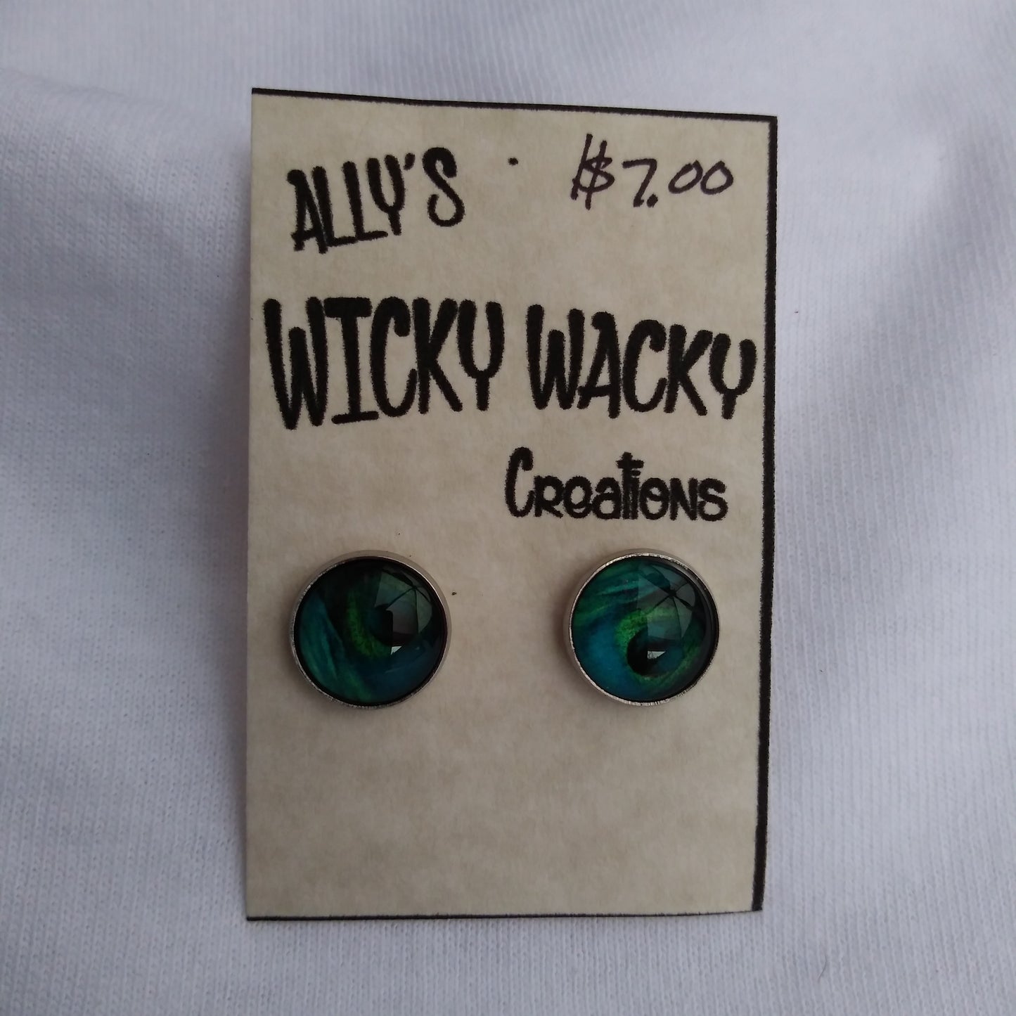 Peacock stud earrings