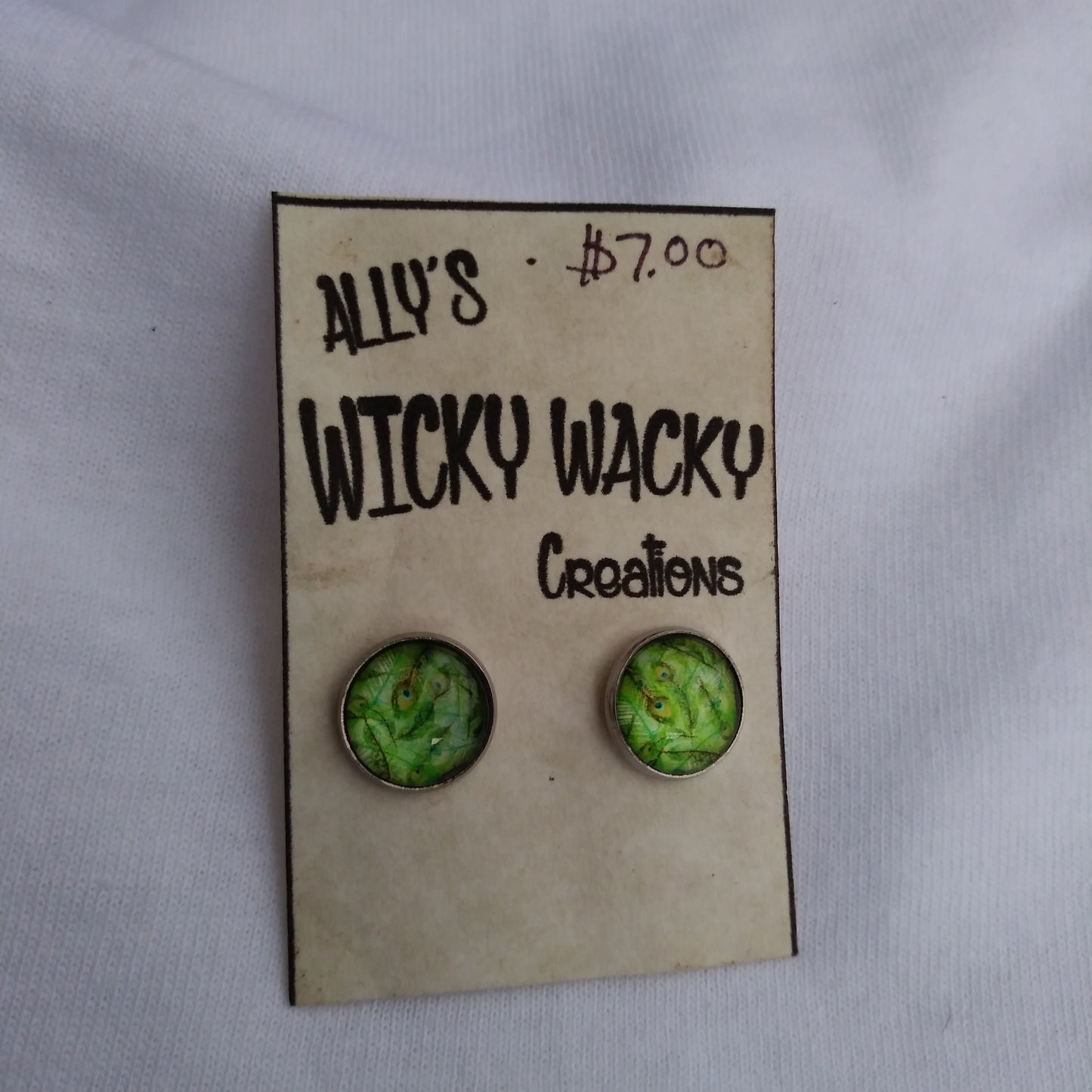 Peacock stud earrings